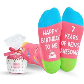 Birthday Socks for 7 Year Old Girls, Non-Slip Cotton Socks, Best Birthday Gifts for 7 Year Old Girl, Coolest Presents for Girls Aged 7 Years, Kids Valentines Day Gifts, Valentines Day Kids Gifts