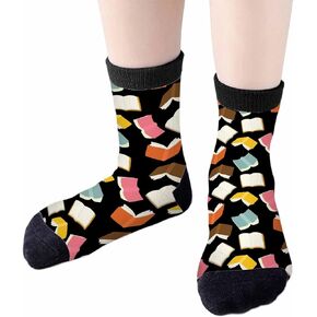 Red Striped Crew Socks for Woman Size 6-8 Christmas Tree Moose Snowflake Dots Lines Girls Socks
