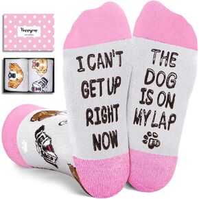 HAPPYPOP Funny Dog Cat Socks for Teens - Dog Cat Lovers Gifts for Teen Boys Girls, 10-12 Years Big Kids Socks
