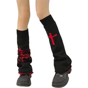 Goth Y2k Leg Warmers for Women Rave Hippie Alt Emo Knit Grunge Winter in Kuwait