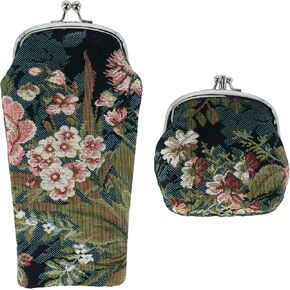 CTM® Women's Floral Tapestry Cases ومجموعة محفظة العملة المعدنية