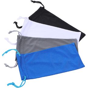 Lusofie 4Pcs Glasses Pouch Microfiber Soft Sunglasses Pouch 7 x 3inch Eyeglass Pouch Sunglasses Sleeve with Drawstring for Men and Women(4 Colors)