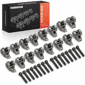 A-Premium 16Pcs Alloy Steel Engine Roller Tip Rocker Arms and Bolts with Trunion Kit Compatible with GM LS3 L99 L76 L92 LS9 LSA, 364, 1.7 Ratio, 5.3L 6.0L