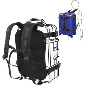Backpack Conversion Straps System for Heavy Duty Hard Shell Case Suitcase Luggage - L