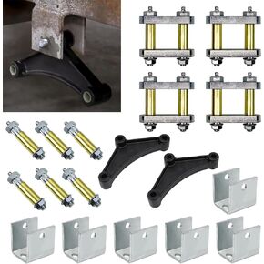 sporacingrts Huffy Duty 2.25 "Stackle Upgrade Kit & 2 PCS Trailer Leaf Spring Equalizer و 6 PCS 3" Hangers Tigh