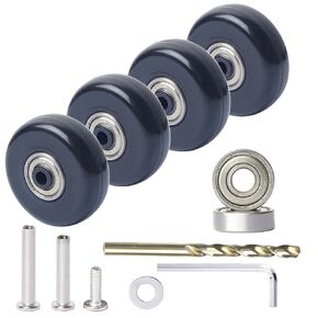 50mm Suitcase Luggage Wheels Replacement Kits with Precision Ball Bearing, Suitcase Swivel Caster Replacement Luggage Wheels Repair Kits for Replacement Luggage Travel Suitcase Caster