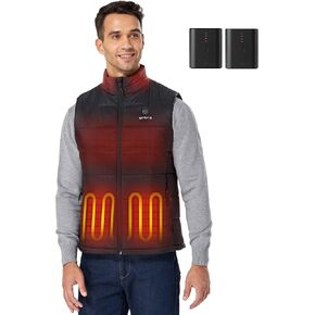 ORORO Men's Heated Vest (Black, XL) and Extra Battery