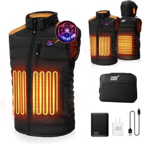 Heated Vest for Men with Detachable Heated Hood, Electric Vest for Men with Battery Pack Included