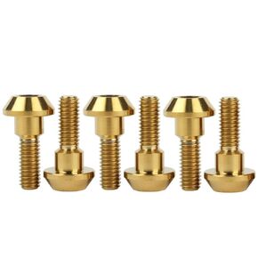 6pcs التيتانيوم برغي دراجة نارية فرامل القرص الترباس M6 × 20 مم لسوزوكي ياماها فرامل قرص البراغي المسمار (أسود)