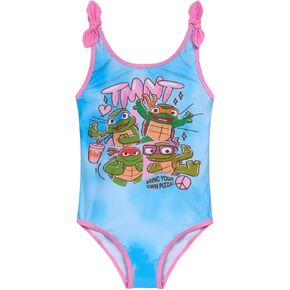 Teenage Mutant Ninja Turtles Girls Upf 50+ قطعة واحدة من بدلة الاستحمام الصغيرة لأحجام الأطفال الصغيرة (2T - 7-8)