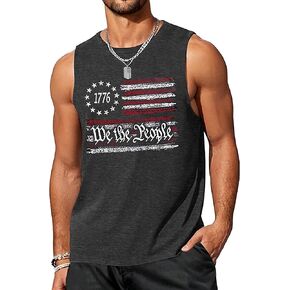 4th of July Tank Top Men American Flag Patriotic Sleeveless Shirts USA Stars and Stripes Independence Day Muscle Tanks