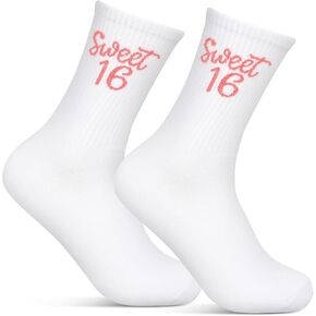 Sweet 16 Socks 16th Birthday Gifts for Girls Mid Cotton Socks Size 5-6 Gift for Daughters Granddaughters