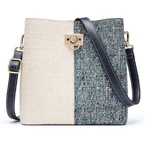 KALIDI Crossbody Purses for Women Vegan Leather Bucket Bag Fashion Ladies Crossbody Handbag Shoulder Purse with Multi Pockets