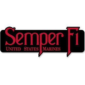 ملصق Black Semper Fi على شكل مصد ، فينيل مشاة البحرية في الولايات المتحدة ، شارات عسكرية للسيارات والشاحنات وأجهزة الكمبيوتر المحمولة وزجاجات المياه ، مصنوعة في الولايات المتحدة الأمريكية (3 × 8 بوصات)