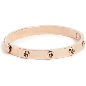 Tory Burch Women's Logo Stud Hinge Bracelet, Rose Gold, One Size