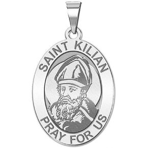 PicturesOnGold.com Saint Kilian Religious Medal - 2/3 Inch Size of Dime, Sterling Silver