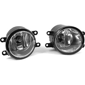 ECOTRIC Fog Light Lamp Pair Compatible with 2006-2013 Toyota Corolla/Venza/Camry/ Rav4/ Prius/Highlander Replacement for 8121006071 8122006071 Left and Right Side with H11 12V 55W Bulbs