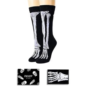 Zmart Halloween Gifts - Halloween Socks for Teens Adults, Knee Skeleton Socks Kids