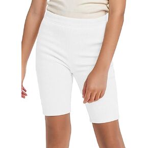 Noomelfish Girls Biker Ribbed Shorts Kids Cotton Kint Long Shorts (5-12 Years)