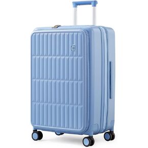 aji Expandable Top Open 28 Inch Checked Luggage with Spinner Wheels, Large Suitcase with TSA Lock, Hardside Travel Luggage Suitcases for Men Women, for 25+Days Travel, Blueberry Blue in Kuwait