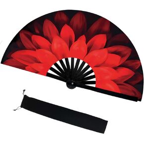 Folding Hand Fan Line Dance Popping Fan with Fan Bag，Folding Hand Fan Bamboo Ribs Hand Held Chinese for Music Festival,Club, Party, Dance，Disco, Neon, Glow Party Decorations (Multicolour, Butterfly)