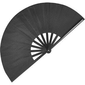 Rave Fan Large Folding Fan-Hand Fan Clacking Fans for Line Dancing, Popping Fans foldable for Boots On The Ground Dance,Party,Outdoor,Decoration (black)