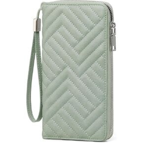 Goiacii Womens Wallet RFID حظر الجلود السعة الكبيرة سعة طويلة المحفظة معصم معصم