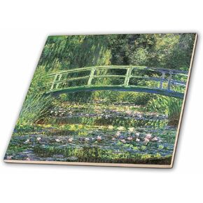 3dRose ct_126630_4 Water Lilies and Japanese Bridge by Claude Monet 1899 Ceramic Tile, 12-Inch