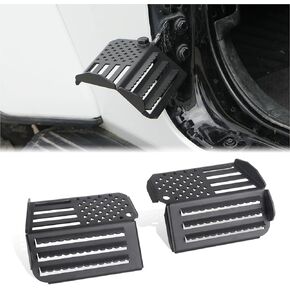 أوتاد القدم معنا العلم لـ Wrangler JK JL Gladiator JT 2007 to 2025 Door Footsbrests مع سطح مضاد للانزلاق و 120 درجة مريحة