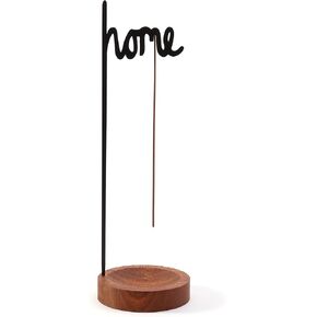 BYHER Incense Holder for Sticks, Handmade Upside-Down Incense Burner with Wooden Tray, Black Home Insence-Stick Holder for Meditation Yoga Spa Room Decor, Elegant Incense Accessory (Brown - Black)