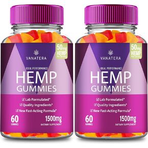 Vanatera Hemp Gummies ، Vanatera Gummies ، Vanatera ملحق Gummy - أقصى قوة ، كل دعم الصحة الطبيعية والعافية ، مراجعات Vana Tera Gummy (2 حزمة)