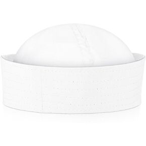 White Sailor Hat, Sailor Hat for Adults Navy Captain Hats Nautical Hats Yacht Sailor Ship Caps Captain Hat Costume Sailor Cap for Men Women Dressing Up Party Cosplay Prop Nautical Costume Accessories