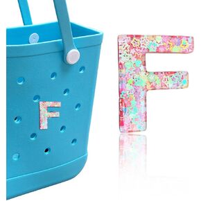 Letter Charms for Bogg Bag, Alphabet Pink Sequin Lettering Accessories Charms for Bogg and Simply Southern Bag, Insert Decorative Letters Charm for Handbag Beach Tote Bag.