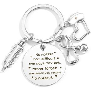 Nurses Week Gifts,Inspirational Appreciation Mothers Day Motivational Nursing Best Graduation Positive Future Valentines Day Christmas Unique Gifts for Nurses Practitioner Keychain
