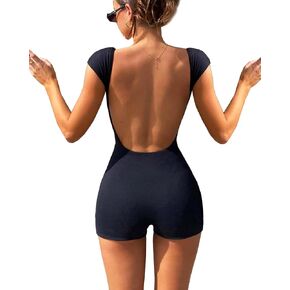رومب عاريات للنساء مثيرة bodycon بذلة واحدة قطعة واحدة bodysuit unitard playuit party club blebsuits black