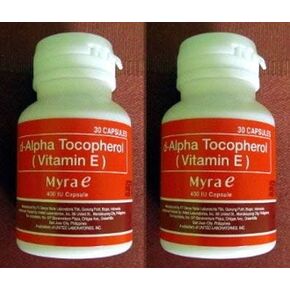 2 Bottles myra -e tocopherol 400 Capsules for Glowing Healthy Young Skin