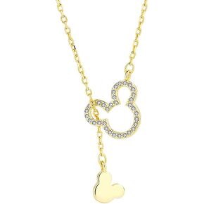 Dainty Mouse Mice Pendant Necklace for Women Girls 925 Sterling Silver Cubic Zirconia Animal Cartoon Adjustable Y Chain Necklaces Cute Birthday Christmas Jewelry Gifts with Free Box