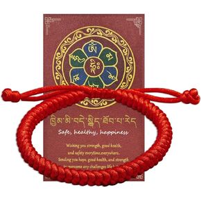 Red String Bracelet with Cinnabar Peaceful Buckle for Protection,Feng Shui Bracelet,Adjustable Chinese Bracelet Prayer Yoga Rope for Women Men