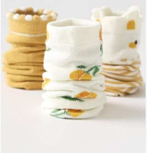 5-Pack Girls Floral Bows Ruffles Socks, Soft Cotton Toddler Kids Socks for Daily Wear & Gifts in Kuwait