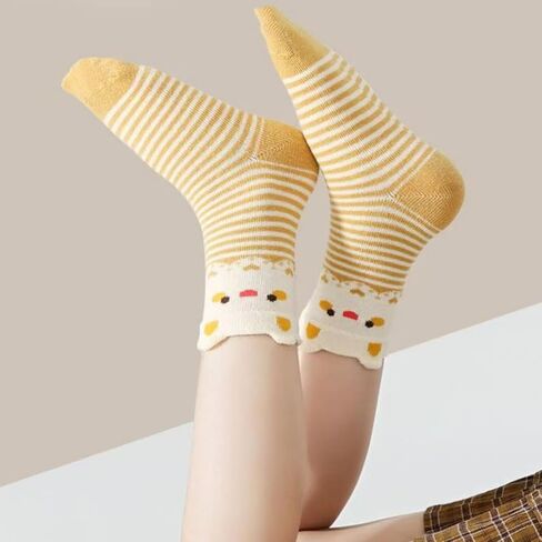 5-Pack Girls Floral Bows Ruffles Socks, Soft Cotton Toddler Kids Socks for Daily Wear & Gifts in Kuwait