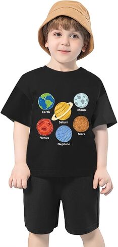Tkria Toddler Boys Clothes Summer Outfits Kids Cotton Tshirt and Shorts Set 2-7T in Saudi Arabia