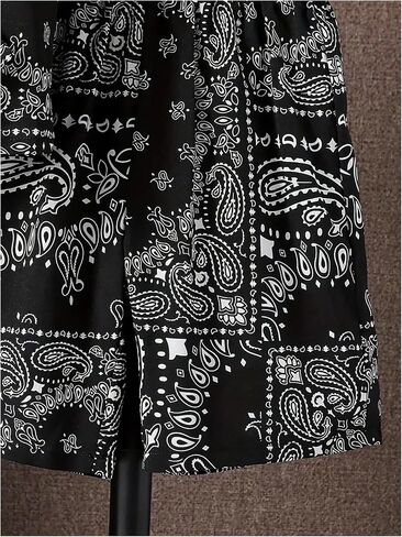 Boy's 2 Piece Clothing Set Paisley Short Sleeve Button Up Shirts and Elastic Waist Beach Shorts in Saudi Arabia