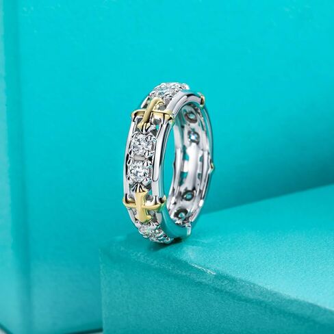 AnuClub Moissanite Wedding Band Eternity Rings for Men D Color VVS1 925 Sterling Silver Anniversary Band Ring with Certificate in Saudi Arabia