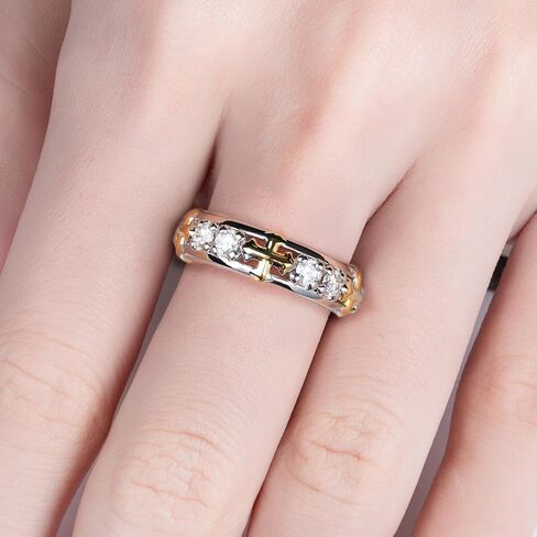 AnuClub Moissanite Wedding Band Eternity Rings for Men D Color VVS1 925 Sterling Silver Anniversary Band Ring with Certificate in Saudi Arabia