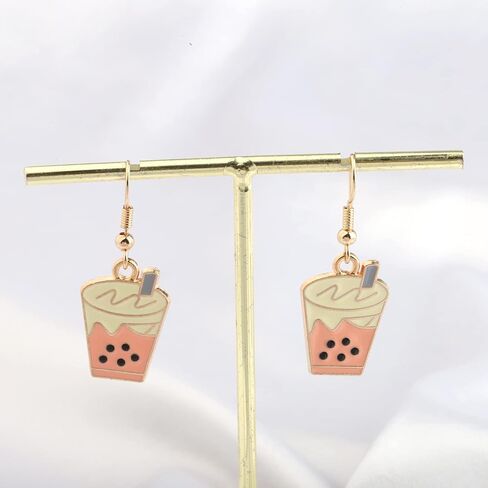 UJIMS Cute Bubble Tea Earrings - Boba Milk Tea Lover Gift for Women, Best Friends & Party in Saudi Arabia
