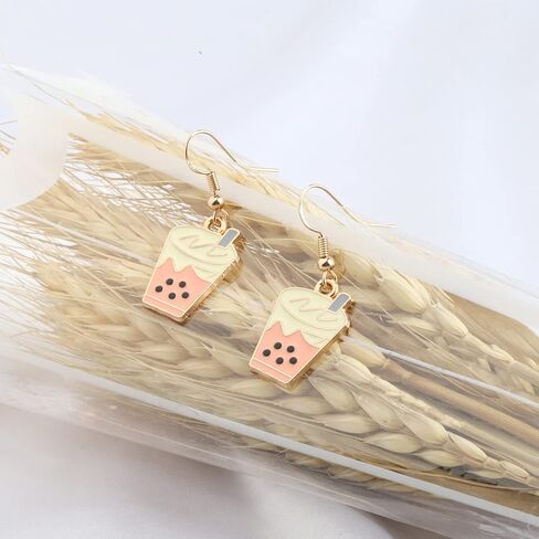 UJIMS Cute Bubble Tea Earrings - Boba Milk Tea Lover Gift for Women, Best Friends & Party in Saudi Arabia
