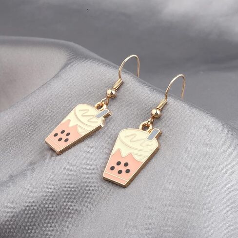 UJIMS Cute Bubble Tea Earrings - Boba Milk Tea Lover Gift for Women, Best Friends & Party in Saudi Arabia