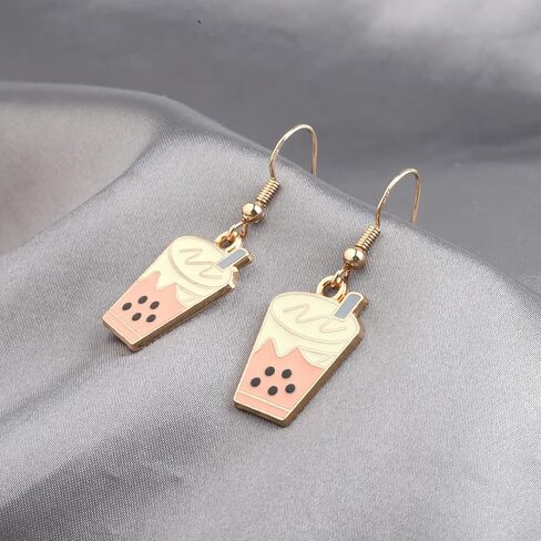 UJIMS Cute Bubble Tea Earrings - Boba Milk Tea Lover Gift for Women, Best Friends & Party in Saudi Arabia