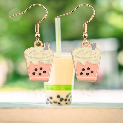UJIMS Cute Bubble Tea Earrings - Boba Milk Tea Lover Gift for Women, Best Friends & Party in Saudi Arabia