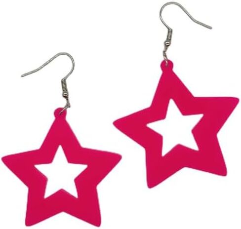 2pairs/مجموعة أكريليك النجمة الخماسي أقراط Y2K Party Fashion Jewelry 70s 80s Neon Star أقراط للنساء in Kuwait